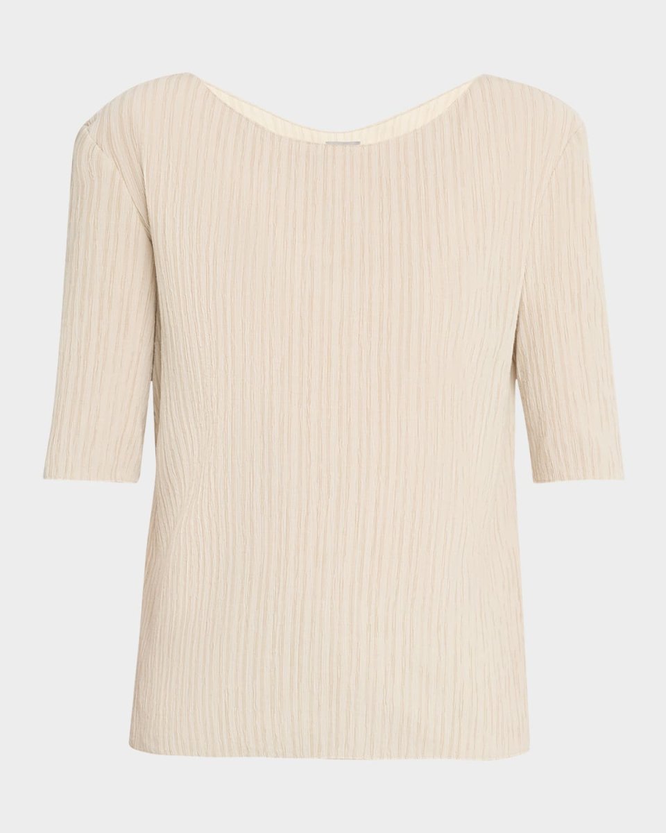 Caraibi Striped Elbow-Sleeve Top